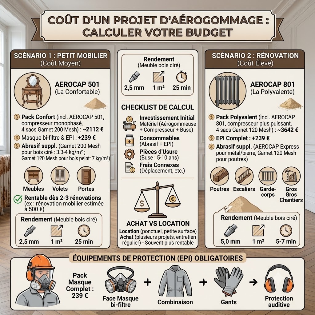 Calculer le coût / prix d'un projet d'aérogommage